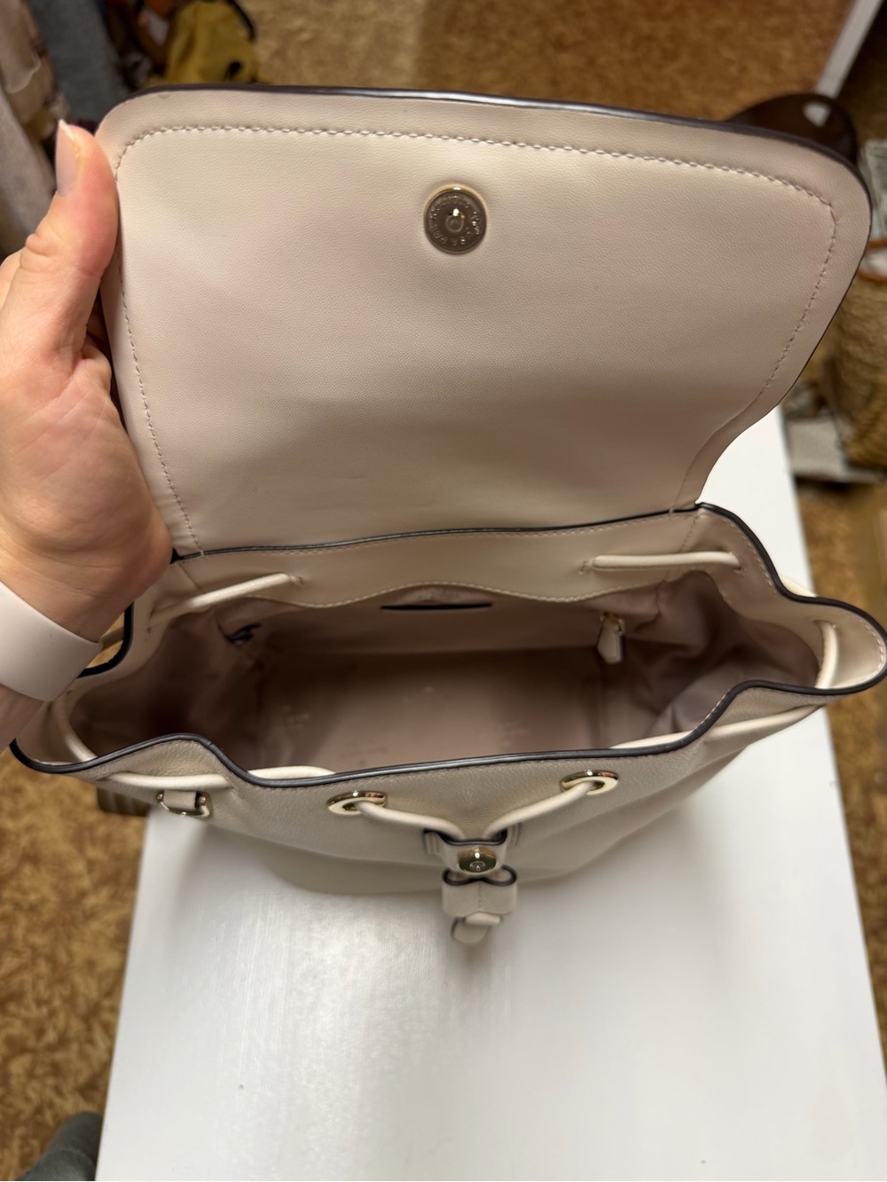 Kate Spade Cream Leather Backpack - Picture 5 of 5